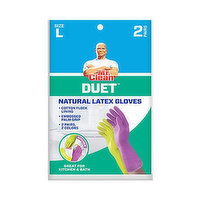 Mr. Clean Duet  Large Latex Gloves 2pr, 1 Each