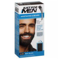 Just For Men Hair Color, Mustache & Beard Brush-In Color Gel M-55 Real Black, 1 Each