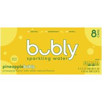 Bubly Sparkling Water, Pineapple, Cans (8-pack), 96 Ounce