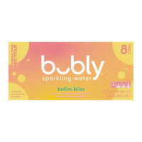 Bubly Sparkling Water, Bellini Bliss (8-pack), 96 Ounce