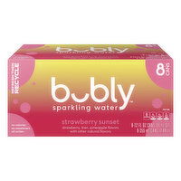 Bubly Sparkling Water, Strawberry Sunset (8-pack), 96 Ounce