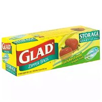 Glad Food Storage Bags, Zipper Quart, 25 Each
