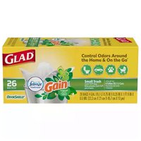 Glad Quick-Tie Trash Bags, Original Scent, Small, 4 Gallon, 26 Each