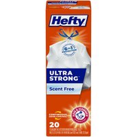 Hefty Ultra Strong Scent Free Tall Kitchen Bags, 13 Gallon Size, 20 Each