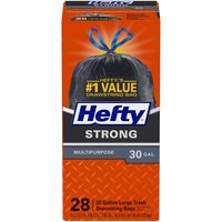 Hefty Strong Trash Bags, 30 Gallon, Multipurpose, Large, 28 Each