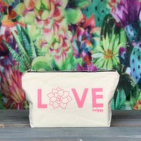 Succulent Love Canvas Pouch, Pink, 1 Each