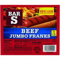 Bar-S Jumbo Franks, Beef, 16 Ounce