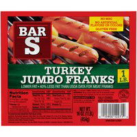 Bar-S Turkey Franks, Jumbo, 16 Ounce