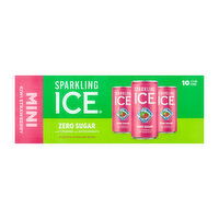 Sparkling Ice Mini Kiwi Strawberry Flavored Sparkling Water (10-pack), 75 Ounce