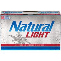 Natural Light Beer, Cans (Pack of 15), 180 Ounce