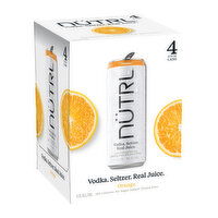 Nutrl Vodka Soda Orange (4-pack), 48 Ounce