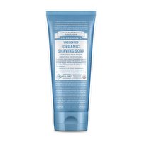 Dr. Bronner's Shaving Gel, Organic Unscented, 7 Ounce