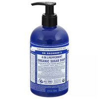 Dr. Bronner's Organic 4-in-1 Sugar Soap, Spearmint Peppermint, 12 Ounce