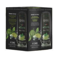 Crodo Sparkling Non-Alcoholic Lime Mojito (4-pack), 44.8 Ounce