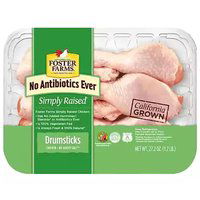 Fresh Foster Farms Chicken Simply Antibiotic Free Chicken Drumsticks, Tray, 2.25 Pound