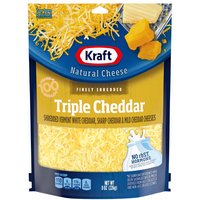 Kraft Shredded Triple Cheddar, 8 Ounce