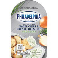 Philadelphia Multigrain Chive & Onion Bagel Chips & Cream Cheese Dip, 2.5 Ounce