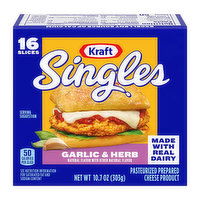 Kraft Individually Wrapped Slices Garlic & Herb, 10.7 Ounce