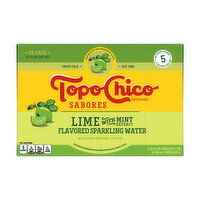 Topo Chico Sabores Lime with Mint Extract Flavored Sparkling Water (8-pack), 96 Ounce