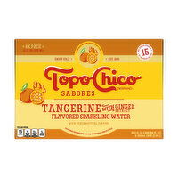 Topo Chico Sabores Tangerine with Ginger Extract Flavored Sparkling Water (8-pack), 96 Ounce