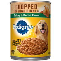 Pedigree Chopped Ground Dinner Turkey & Bacon Flavor Dog Food, 13.2 Ounce