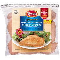 Tyson Chicken Breasts, Boneless, Skinless, Frozen, 2.5 Pound