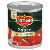 Del Monte Tomato Sauce, No Salt Added, 8 Ounce