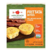 Applegate Egg, Uncured Bacon and Cheese Frittata Bites, 8.4 Ounce