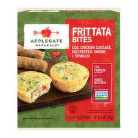 Applegate Egg, Chicken Sausage, Red Pepper, Onions and Spinach Frittata Bites, 8.4 Ounce