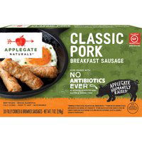 Applegate Naturals Breakfast Sausage, Classic Pork, 7 Ounce