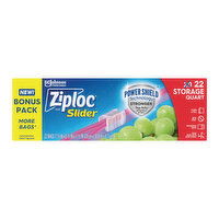 Ziploc Slider Quart Storage, 22 Each