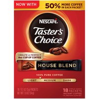 Nescafe Taster's Choice Coffee, House Blend Sticks, 18 Each