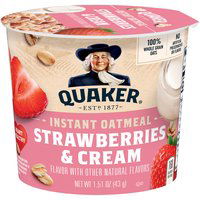 Quaker Oatmeal, Strawberries & Cream, 1.51 Ounce