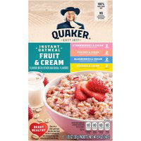 Quaker Instant Oatmeal, Fruit & Cream, 8.4 Ounce