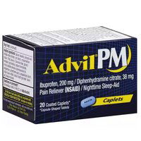 Advil Coated Caplets, Ibuprofen, Pm 200 Mg, 20 Each