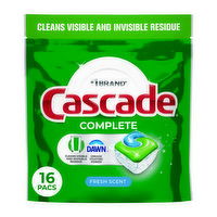 Cascade Complete Fresh Scent ActionPacs Dishwasher Detergent, 16 Each