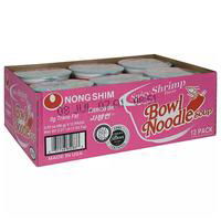 Nongshim Bowl Noodle Soup, Spicy Shrimp, 12 Each
