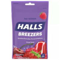 Halls Breezers Oral Demulcent, Pectin, Cool Berry Flavor, 25 Each