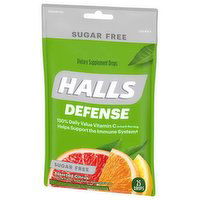 Halls Defense Cough Drops, Sugar Free, Assorted Citrus, 25 Each