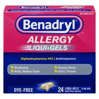 Benadryl Allergy Relief Liqui-Gels, 25mg, 24 Each