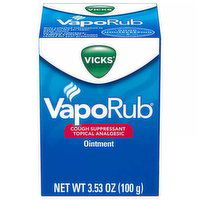 Vicks Vaporub Cough Suppressant Topical Analgesic Ointment, 3.53 Ounce