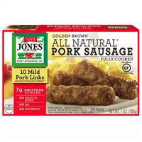 Jones Dairy Farm Golden Brown All Natural Pork Sausage Links, Mild, 7 Ounce