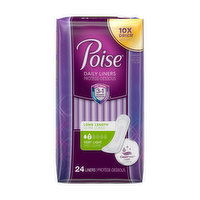 Poise Daily Long Incontinence Panty Liners, 24 Each