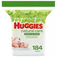 Huggies Natural Care Sensitive & Fragrance Free Wipes, 184 Each