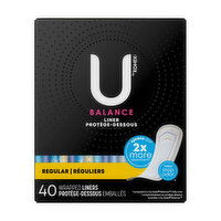 U by Kotex Balance Regular Wrapped Liners, 40 Each