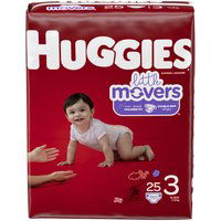 Huggies Little Movers Diapers, Jumbo, Size 3, 25 Each