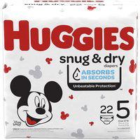 Huggies Snug & Dry Diapers, Size 5, 22 Each