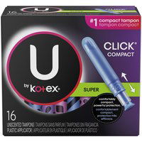 U by Kotex Click Compact Super Tampons, 16 Each