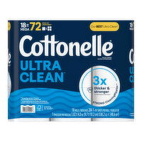 Cottonelle Ultra Clean Strong Toilet Paper, 18 Each