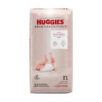 Huggies Skin Essentials Diapers, Size n, up to 10 lb, 32 Each